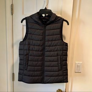 Theory Black Sleeveless Hooded Puffer Vest